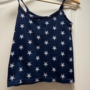 Blue and White Star Tank Top - Spandex